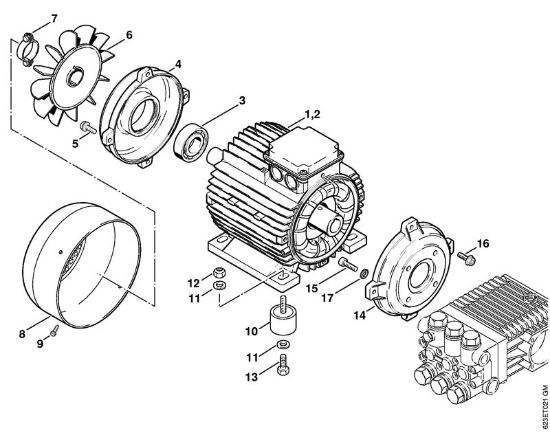Elektricni visokotlacni cistilnik (RE) RE 880 W Elektromotor della Marca Stihl