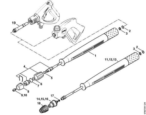Elektricni visokotlacni cistilnik (RE) RE 961 PLUS Brizgalna cev, vrtljiva šoba (40.2009) della Marca Stihl