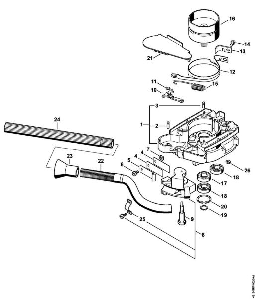 BT 121 BT 121-Z Ohišje sklopke, naprava za zaviranje della Marca Stihl