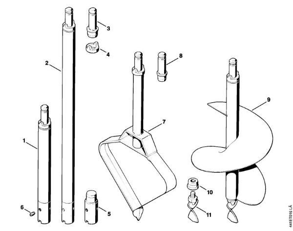 BT 308 BT 308 Podaljški rocaja, sveder za sadilne jame, polž za sadilne jame della Marca Stihl
