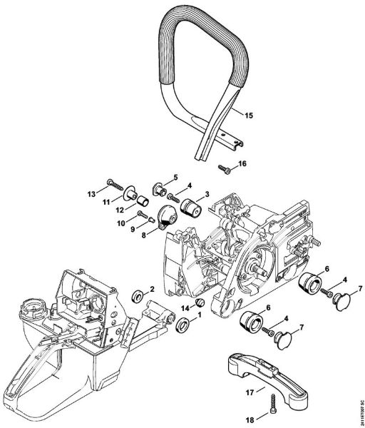GS 461 GS 461 AV-sistem, rocajna cev della Marca Stihl