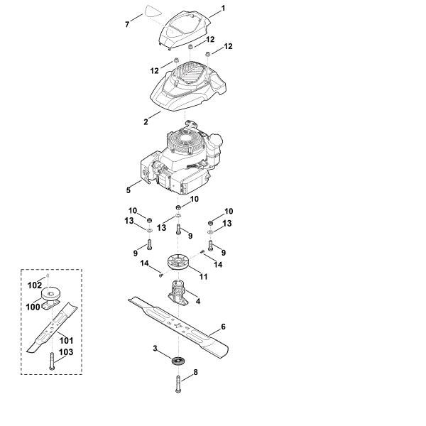 Slika D - Motor, nož MB 253.0 T