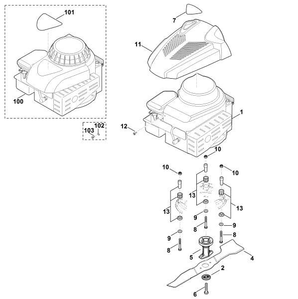 Slika D - Motor, nož MB 3.0 RX