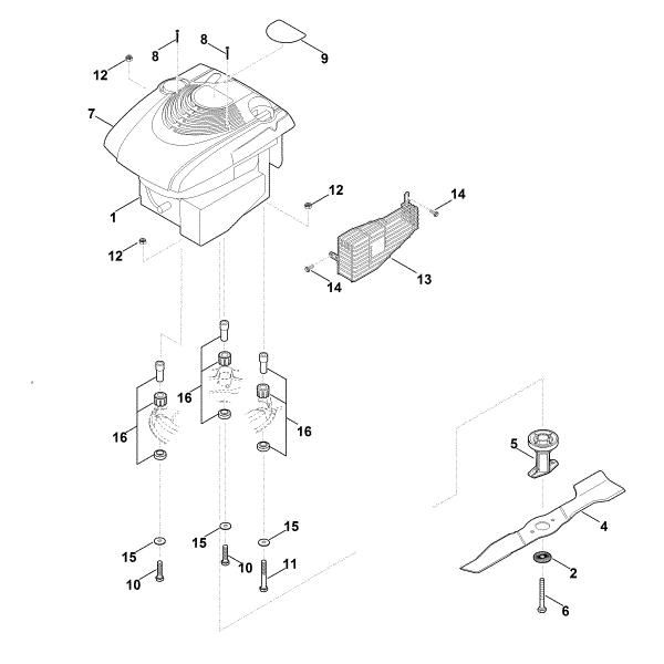 Slika D - Motor, nož MB 3.1 RC