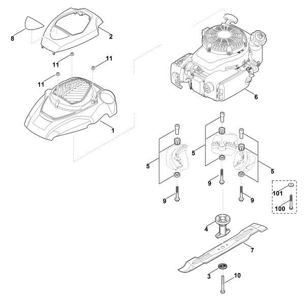 Slika D - Motor, nož MB 4.0 R
