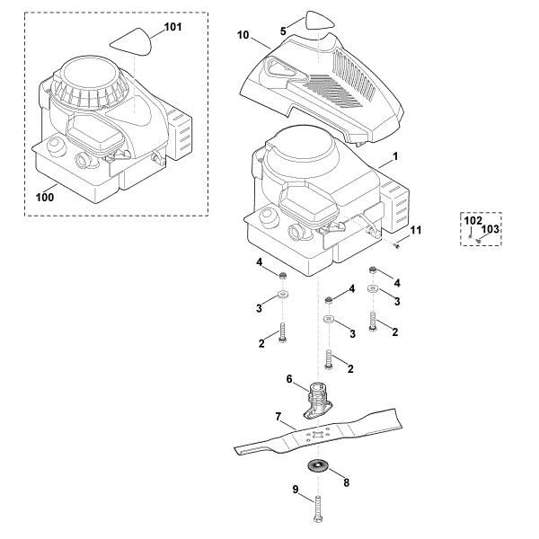 Slika D - Motor, nož MB 443.0 X