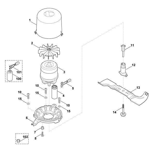 Slika E - Motor, nož ME 545.0 C