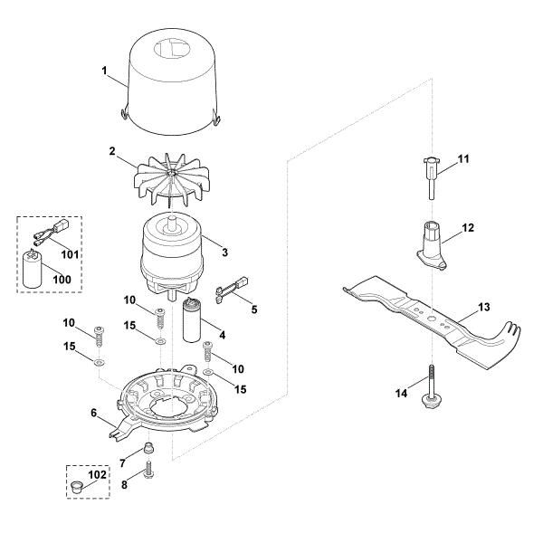 Slika D - Motor, nož ME 545.1