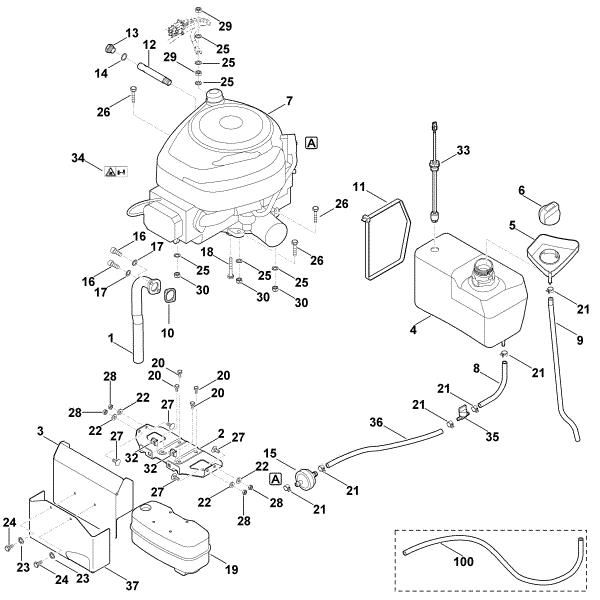 Slika I - Motor, rezervoar MT 6112.0