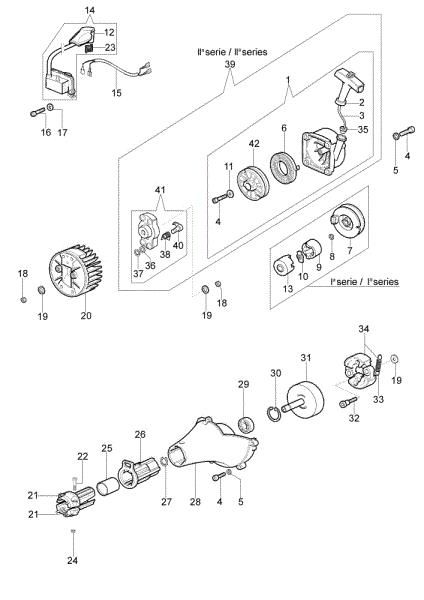 Starter assy and clutch SPARTA 38 S Brushcutter