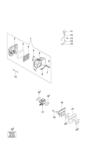 Air filter and carburetor WP 30 Water pump