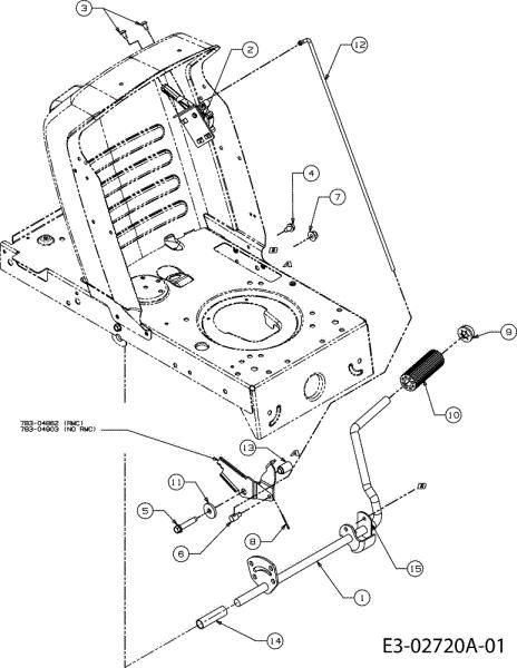 Pedals POLO 108/17,5 H Garden tractor