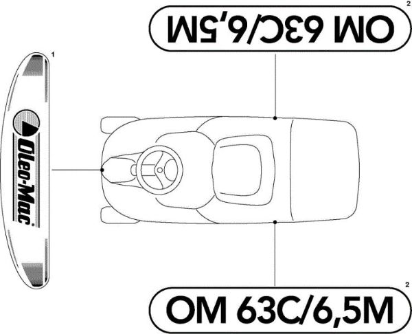 Labels (2/2) OM 63C/6,5V Cat.2010 Garden tractor