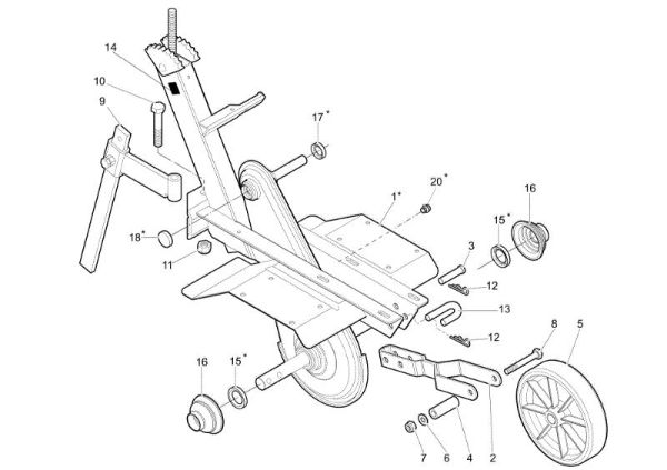 Frame (Handle-bar adjustable) MH 180RK (K700 H - SN T210) (EN709) Rotary tiller