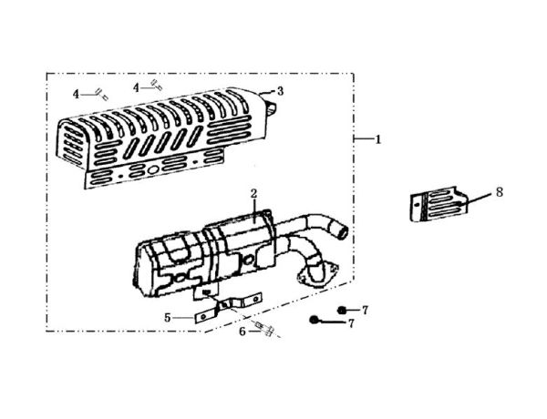 Muffler MH 180RK (K700 H - SN T210) (EN709) Rotary tiller