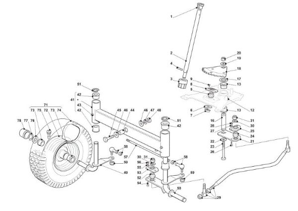 Steering arm OM 93C/13,5H Cat.2010 Garden tractor