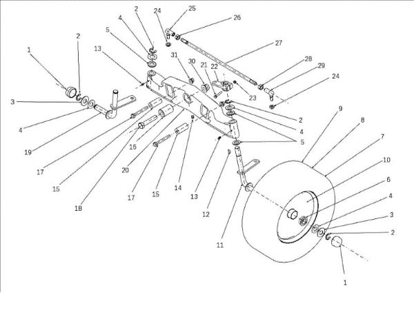 Front axle OM 105J/22H Cat.2010 Garden tractor (only for the German market)