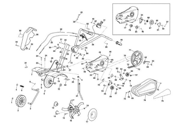 Complete illustrated parts list MH 150RK (K700 H - SN T210) Rotary tiller
