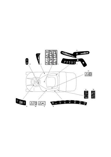 Labels (1/2) OM 72C/13H Cat.2011 Garden tractor