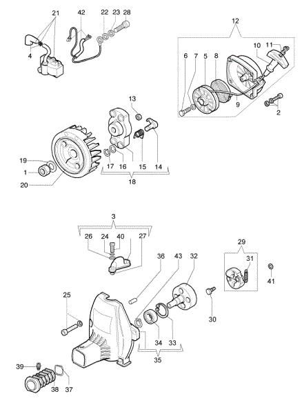Starter assy and clutch 450 BP Brushcutter