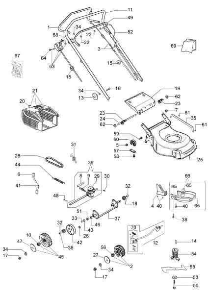 Illustrated parts list ESSENTIAL G 53 TK (K650) Lawnmower