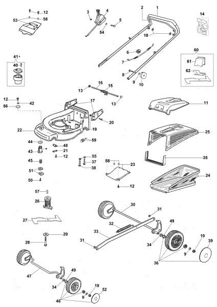 Illustrated parts list MAX 48 PK (K650) Lawnmower