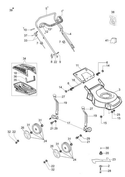Illustrated parts list G 48 PBQ COMFORT Lawnmower