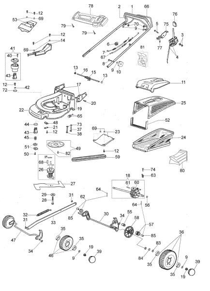Complete illustrated parts list MAX 53 TH "190 KM" PLUS CUT Lawnmower