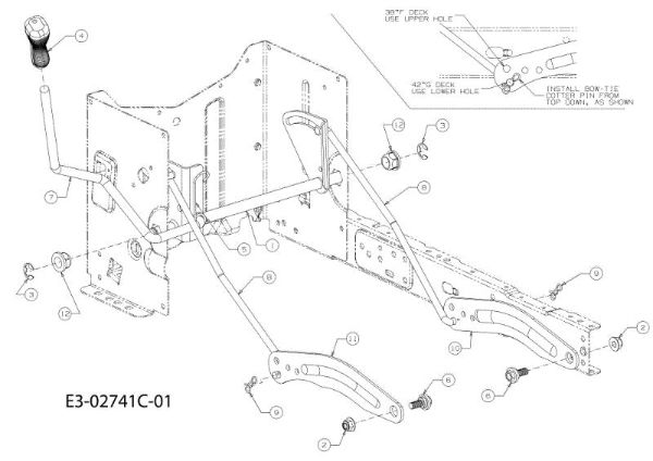 Cutting plate lifting TORNADO 95/11,5 T Cat.2012 Garden tractor