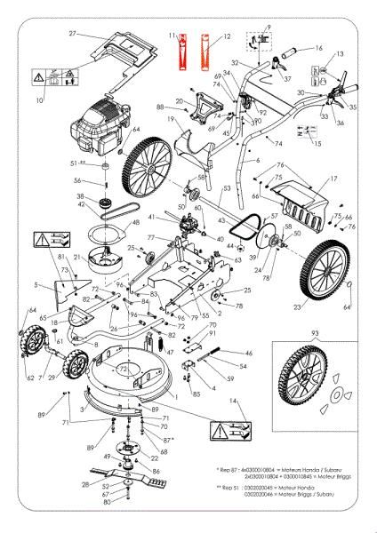 Illustrated parts list WB 51 S6 Bush hog mower