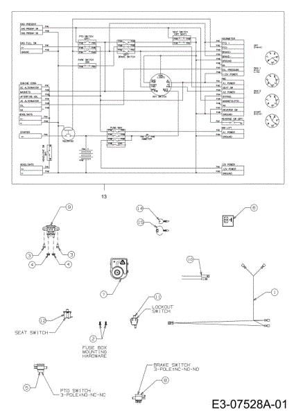 Electric diagram KROSSER 92/16 H Cat. 2012 Garden tractor