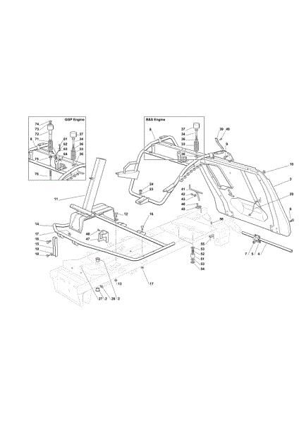 Frame OM 72C/12,5KM Cat.2012 Garden tractor