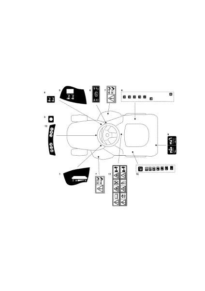 Labels (1/2) OM 93C/13,5H Cat.2012 Garden tractor