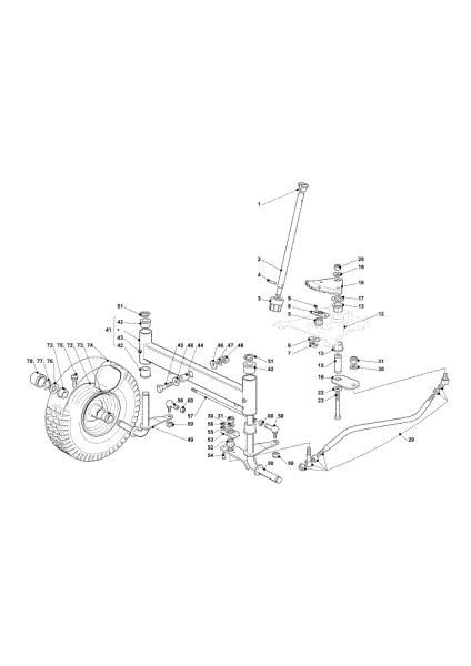 Steering arm OM 101C/16K H Cat.2012 Garden tractor