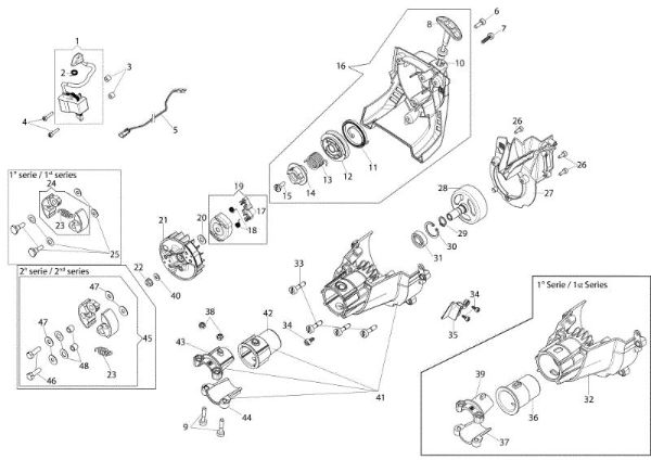 Starter assy and clutch BC 24 T (EURO 1) Brushcutter