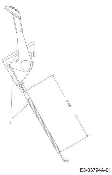 Throttle cable TORNADO 95/11,5 T Cat.2013 Garden tractor