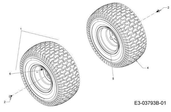 Rear wheels TORNADO 95/11,5 T Cat.2013 Garden tractor