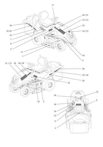 Labels OM 106S/24H 4X4 France Cat.2013 Garden tractor