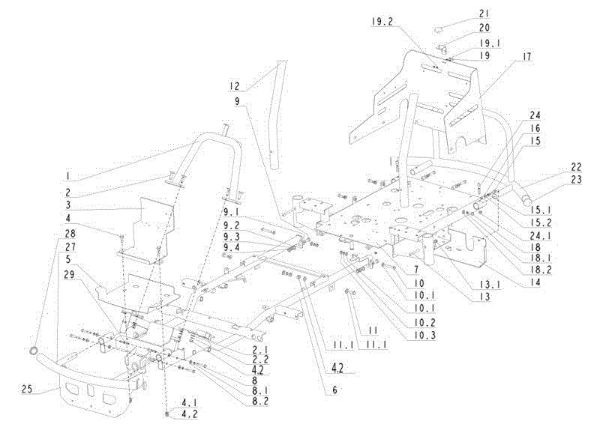 Frame APACHE 92 EVO Cat.2013 Garden tractor