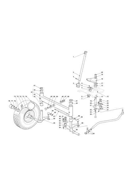 Steering arm OM 93C/13,5H Cat.2013 Garden tractor