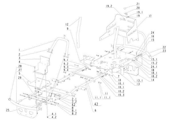 Frame APACHE 92 EVO Cat.2014 Garden tractor