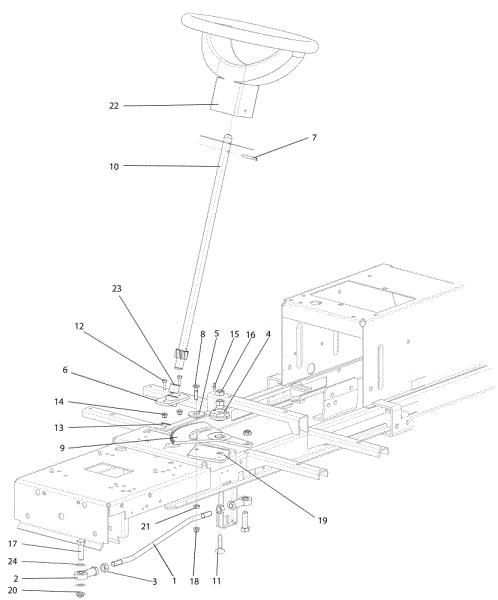 Steering arm OM 92S/13H Cat.2014 Garden tractor