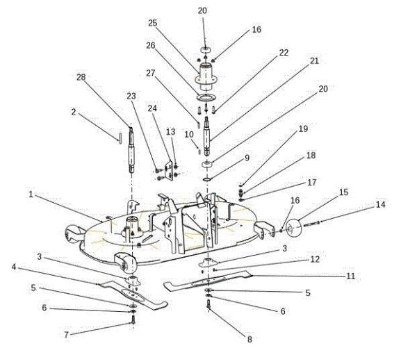 Mowing deck (1/2) OM 106S/24H 4X4 Cat.2014 Garden tractor