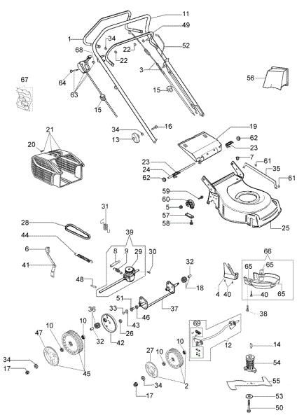 ESSENTIAL complete illustrated parts list (From January 2012) G 48 TK ESSENTIAL (K600 AUTOCHOKE) Lawnmower