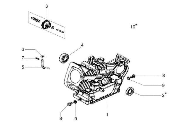 Crankcase MH 150 RKS (K700 H - SN T210) Rotary tiller