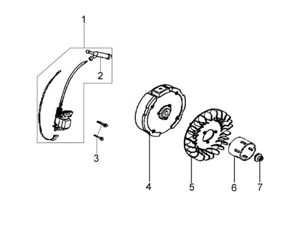 Flywheel and coil MH 170 RKS (K700 H SN T210) Rotary tiller