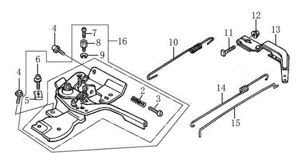 Control lever MH 175 RK (K800 HT) Rotary tiller