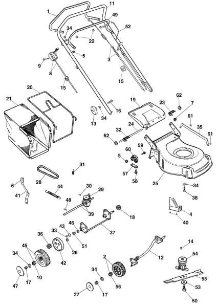 Complete illustrated parts list (Until February 2002) G 53 TX Lawnmower