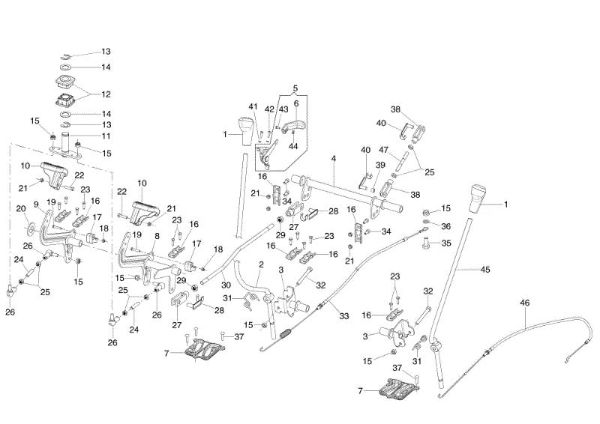 Brake controls MISTRAL 72/12,5 K H (3in1) Garden tractor