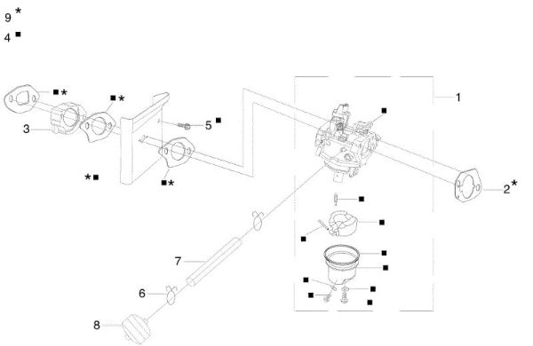 Carburetor MISTRAL 72/12,5 K H (3in1) Garden tractor